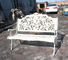Rattan Beyaz Dökme Demir Masa ve Sandalyeler / Antik Metal Açık Koltuk