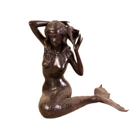 Dökme Demir Metal Mermaid Heykeli El Yapımı Halk Sanat Tarzı Antika Melek Heykelleri